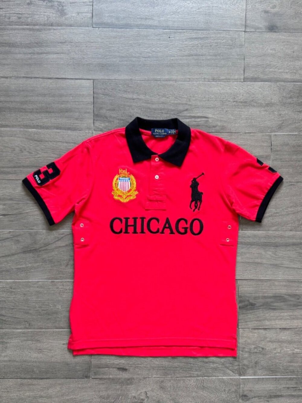 Polo Ralph Lauren Chicago USA #3 Polo Shirt Big Pony Chief Keef Luxury RL MEDIUM